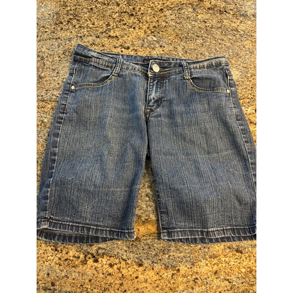 Southpole Women's Denim‎ Bermuda Shorts Size 7 Y2K Detailed Pockets Low Rise